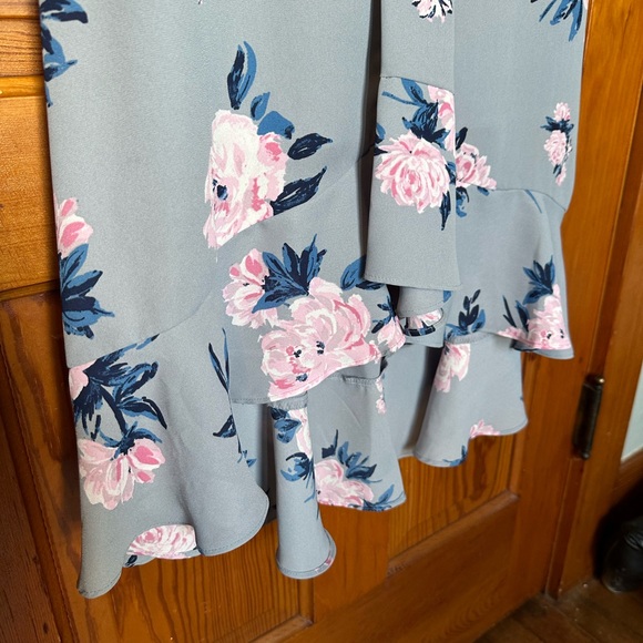 Asymmetrical Floral Dress - Size M - Empire Waist - Picture 5 of 8